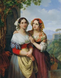 Zwei Mädchen in einer Landschaft   1348756   no       norwegian Successfully Translated  Original: Peasants carousing, 1630-1690 Translat: 