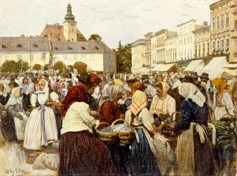 Markedsplassen, Misfrau (olje på lerret)
