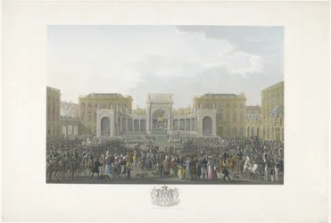 Vilhelm 1.s innsettelse i Brussel den 21. september 1815 Tolv plansjer av Vilhelm 1.s ankomst og innsettelse i Brussel og slagene ved Quatre-Bras og Waterloo i 1815 (serietittel)