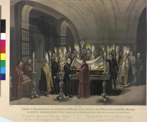 Gravlegging av Franz I. 1835 (litografi)