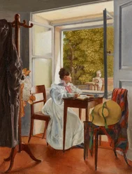 Marie Krafft at her Desk