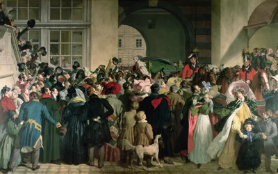 Frans I av Østerrike (II av Det hellige romerske rike) (1768-1835) tilbake til Presburg 27. november 1809, 1828-32 (enkaustisk)