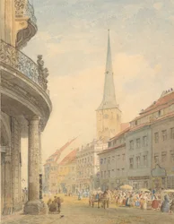 Utsikt over Berlin med Ephraim Palais til venstre, 1847.