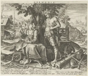 Tyskland med Ceres og Bacchus Germania (tittel på objekt) Allegoriske representasjoner av europeiske land (serietittel)