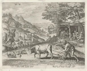 Kain og Abel som bonde og hyrde Historien om Kains familie / Om gode og dårlige verk (serietittel) Boni et mali scientia (serietittel)