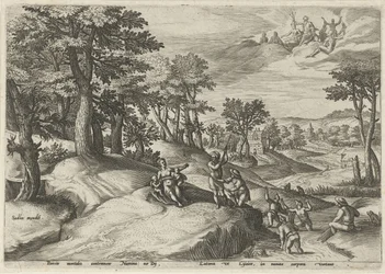 Leto (Latona) gjør lykerne til frosker Landskap med mytologiske scener (serietittel)