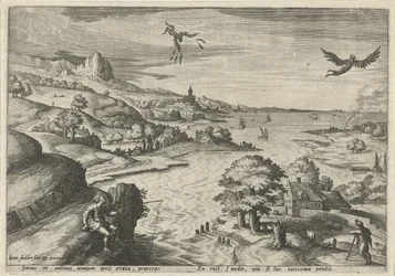 Ikaros fall Landskap med mytologiske scener (serietittel)