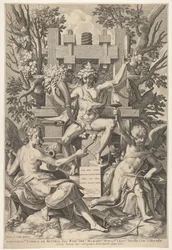 Bacchus, musikk, amor, 1575-1600.