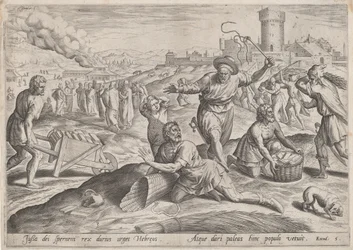 Faraos oppgavemester som slo israelittene, ca. 1585.