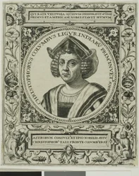 Kristoffer Columbus, frontispisen fra bind 5 av Theodor de Brys Amerika
