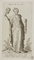 Melpomene, Muse of Tragedy, plate 8 fra Parnassus Biceps