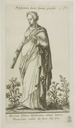 Polyhymnia, Muse of Hymns, plate 13 fra Parnassus Biceps
