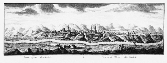 Utsikt over Krasnoyarsk, ca 1735