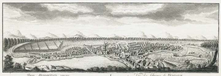 Utsikt over Nevyansk-fabrikkene, ca 1735