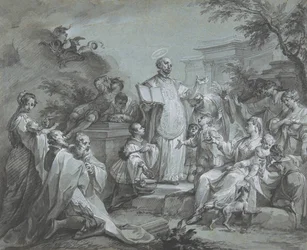 Den hellige Ignatius av Loyola preker, før 1761.