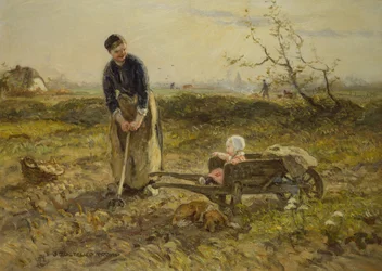 På markene med Katia (olje på lerret)
