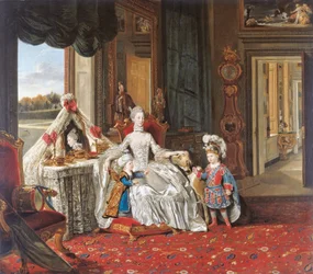 Dronning Charlotte (1744–1818) med sine to eldste sønner