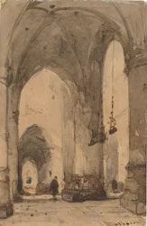 Interiør i Sint-Bavokerk i Haarlem