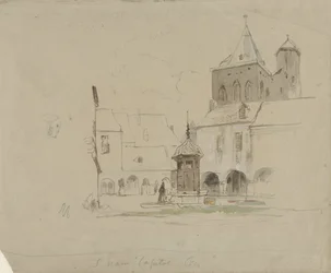 Studie av torget ved S. Maria im Kapitol i Köln