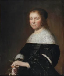 Portrett av en dame som holder en rose