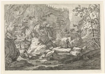 Ravine med steinblokker og trær Landskap i Chartreuzer-fjellene (serietittel)