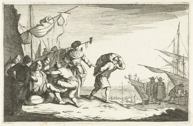Havn med samtalende kjøpmenn Italienske havner (serietittel) Aliqui Portus (serietittel)