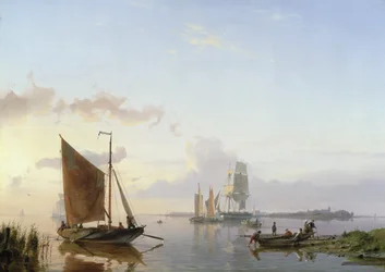 Seilfartøy i en elvemunning, 1853