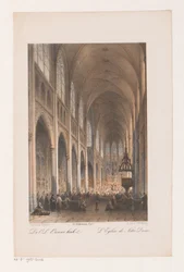 Interiør i Onze Lieve Vrouwe-kirken i Amsterdam Vår Frue kirke (tittel på objekt)