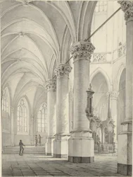 Interiør i den nye kirken i Delft