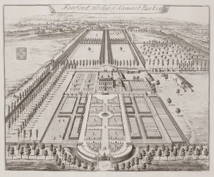 Fairford House, setet til Samuel Barker, fra "Thirty Six Different Views of Noblemen and Gentlemen