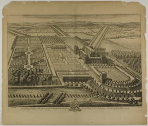 Wollaton Hall i County of Nottingham, plate 68 fra Britannia Illustrata