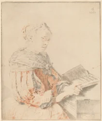 Ung jente ved tastaturet, 1767.