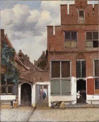 Utsikt over hus i Delft, kjent som «Den lille gaten».[1] Alternativ(e) tittel(er): Utsikt over hus i Delft.[2] Den lille gaten.[2]