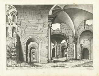 Utsikt over badene til Diocletian romerske ruiner, 1561 (serietittel)