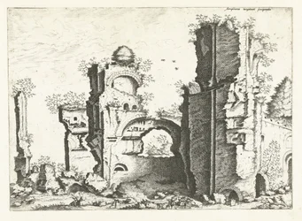 Utsikt over ruiner, muligens Baths of Caracalla romerske ruiner, 1561 (serietittel)
