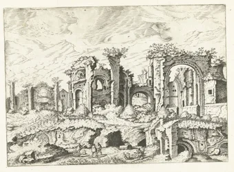 Fjerde utsikt over ruinene på Palatinerhøyden Romerske ruiner, 1561 (serietittel)