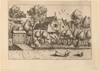 Landsted med grøft
