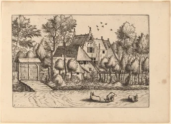Landsted med grøft