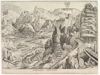 Den angrende Magdalene Magdalena Poenitens fra The Large Landscapes, ca. 1555-56.