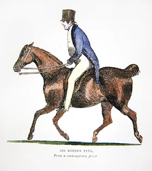 Sir Robert Peel, fra et moderne trykk (farge litho)