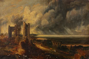 Hadleigh Castle, Themsens munning – Morgen etter en stormfull natt (olje på lerret)