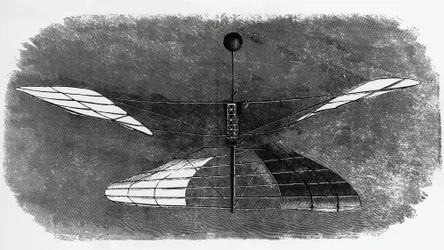 Enrico Forlanini helikopter (1848-1930), blekktegning, Italia