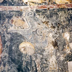 Fresco i kirken i Deliana, Kreta, Hellas (bilde)