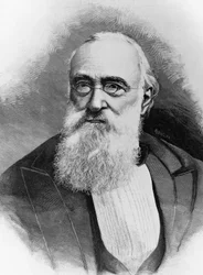 Portrett av Agostino Depretis (1813-1887), italiensk statsmann og statsminister i kongeriket Italia, gravering etter fotografi av Michele Schemboche (aktiv 1856-ca 1906)