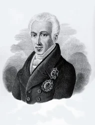 Portrett av grev Ioannis Antonios Kapodistrias (1776-1831), president i Den greske republikk fra 1828 til 1831, gravering