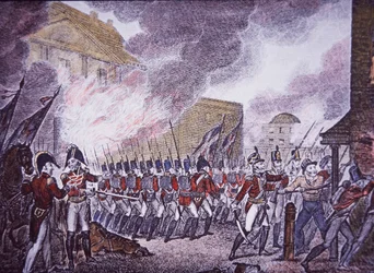 The Burning of Washington (farget gravering)