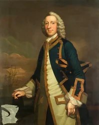 Portrett av en kaptein, ca. 1750 (olje på lerret)