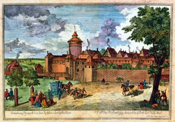 Sykehusporten, Nürnberg, Tyskland, 1600- eller 1700-tallet.