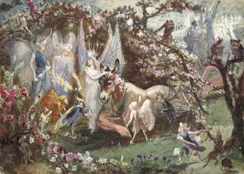 Titania og Bottom fra William Shakespeares «En midtsommernattsdrøm»