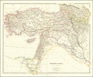 Kart over Tyrkia i Asia fra 1840 av John Arrowsmith